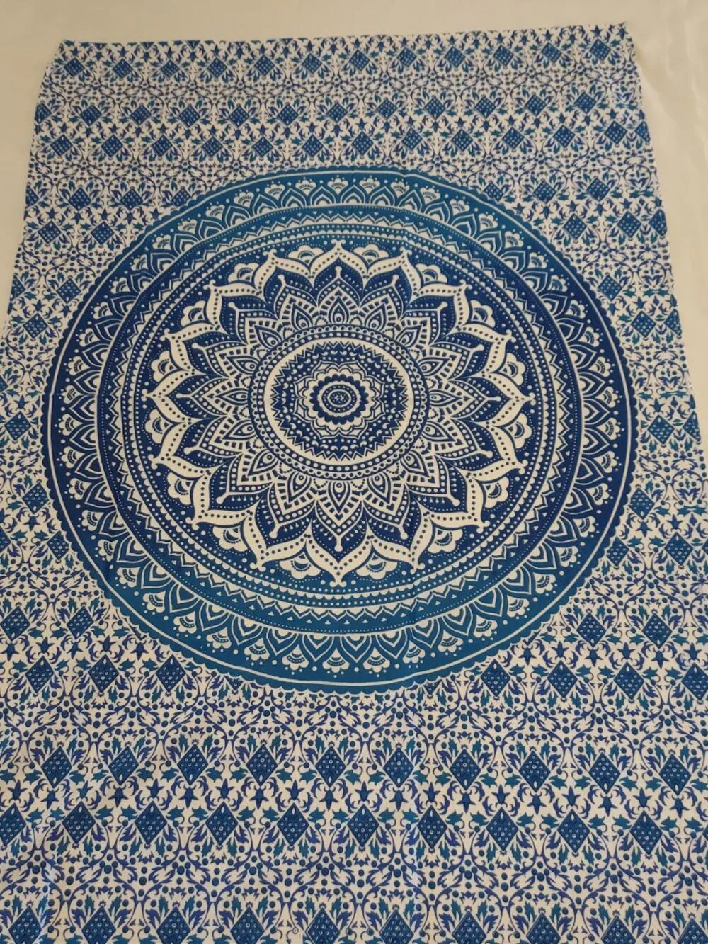 NWT Cotton Blue/White Mandala Tapestry